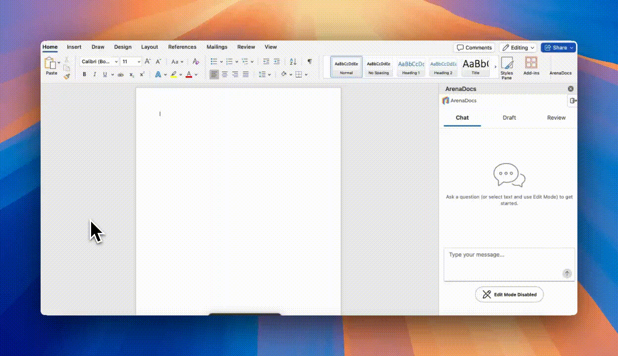 ArenaDocs Draft Feature Demo