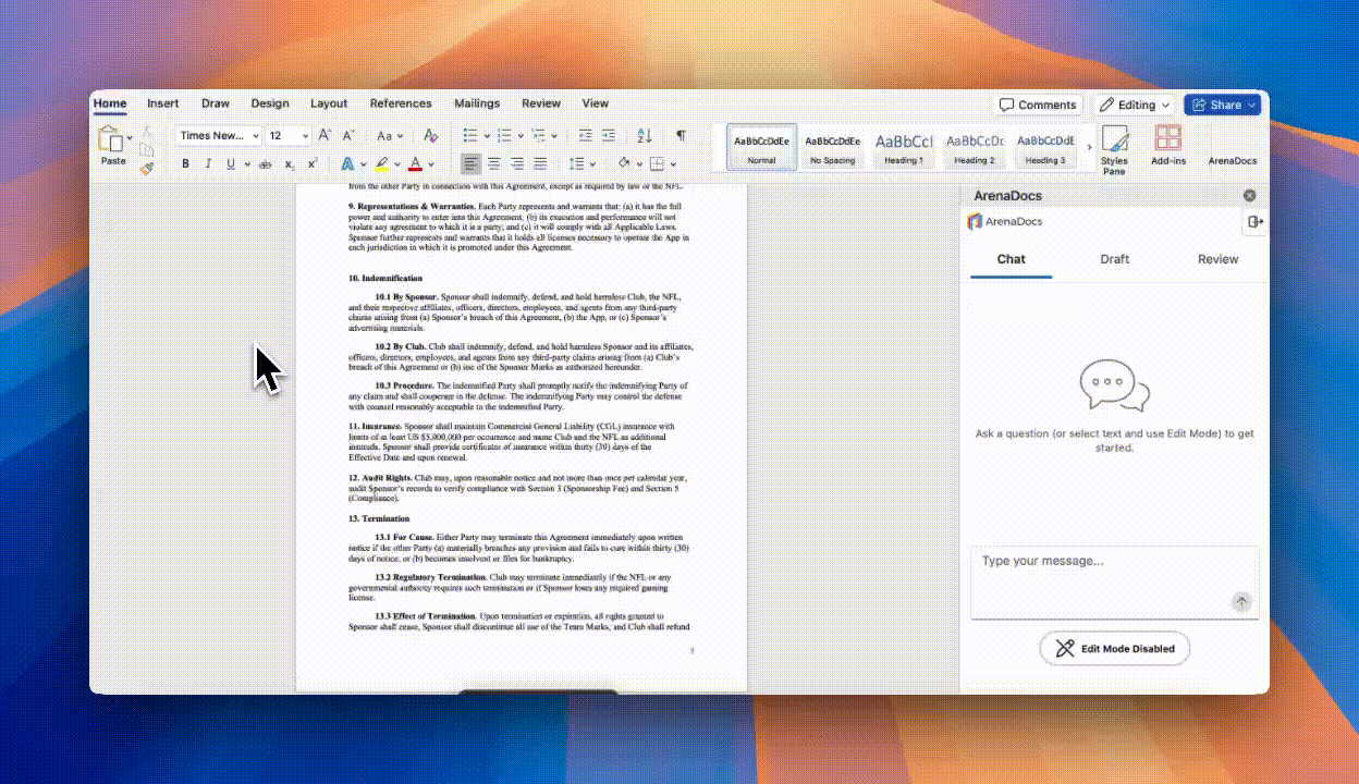 ArenaDocs Edit Feature Demo